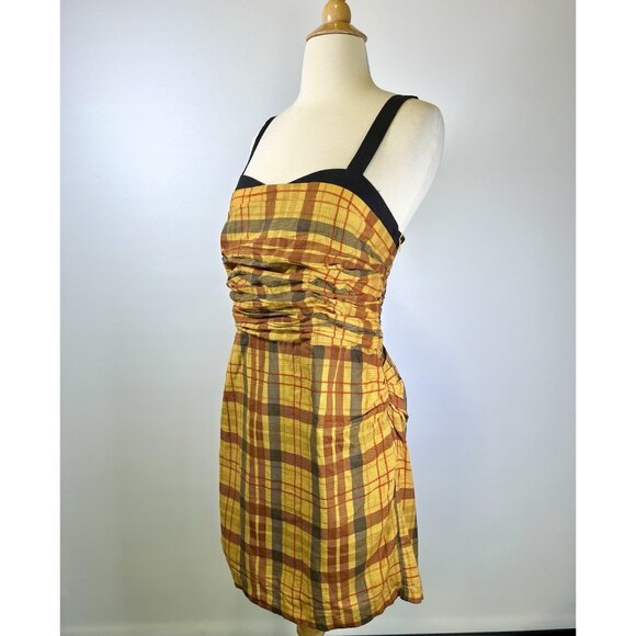 Anthropologie Let Me Be Forever That Girl Plaid Mini Dress Fall Medium NWT - Picture 3 of 12